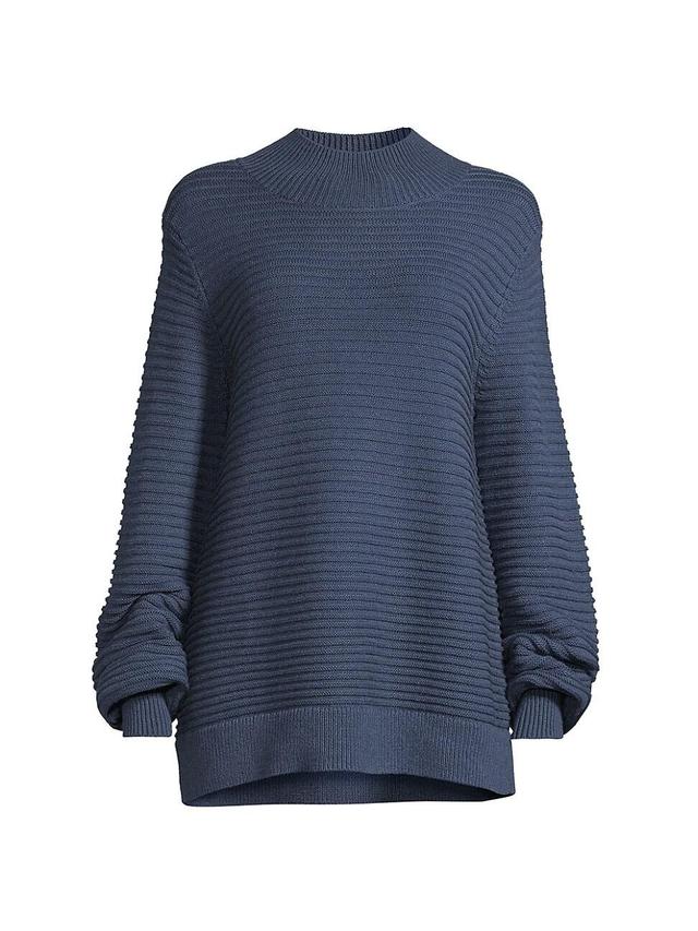 Womens Textured Cotton-Blend Tunic Sweater Product Image