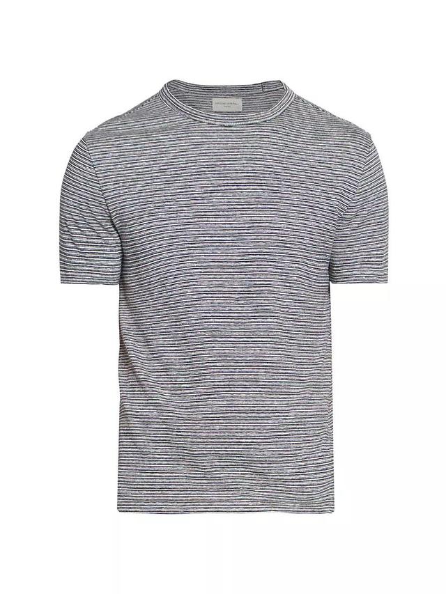 Striped Cotton-Linen Crewneck T-Shirt Product Image