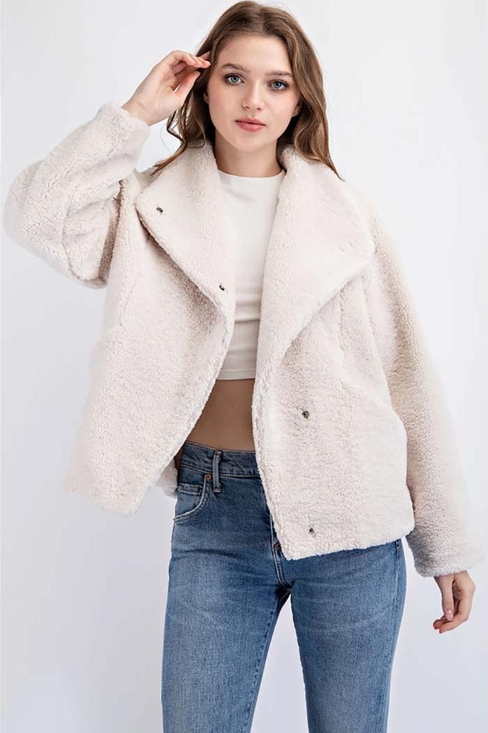 Shearling Jacket with Snap Buttons Product Image