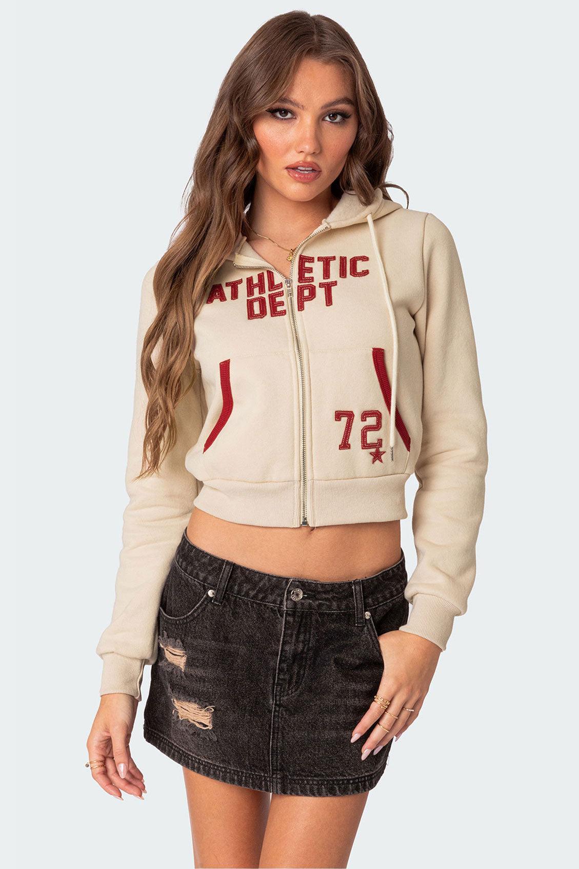 Athletic Dept Cropped Zip Up Hoodie Product Image