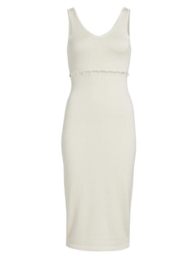 Womens Pearl-Embellished Midi-Dress Product Image