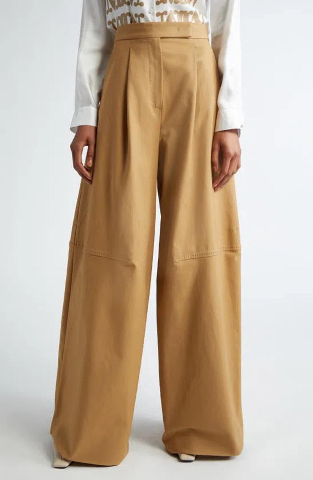 MAX MARA Avoriaz Wide Leg Trousers In Beige Product Image