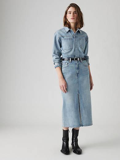 Denim Midi Shirt Dress Product Image