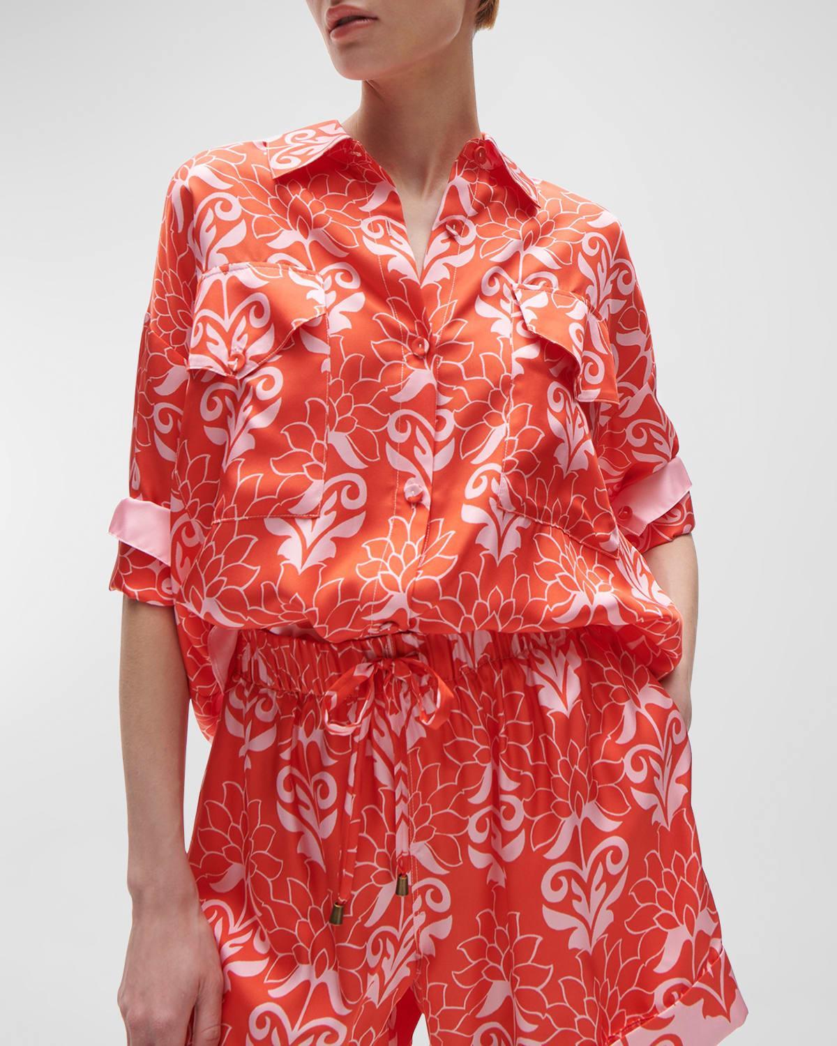 Womens Francis Floral Silk Shirt Product Image