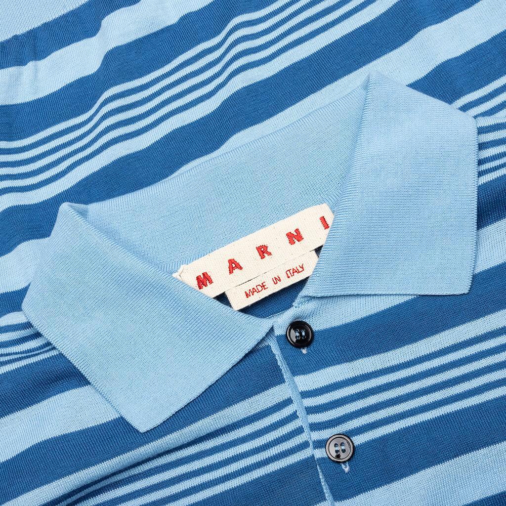 Mixed Striped Polo Shirt - Azure Male Product Image