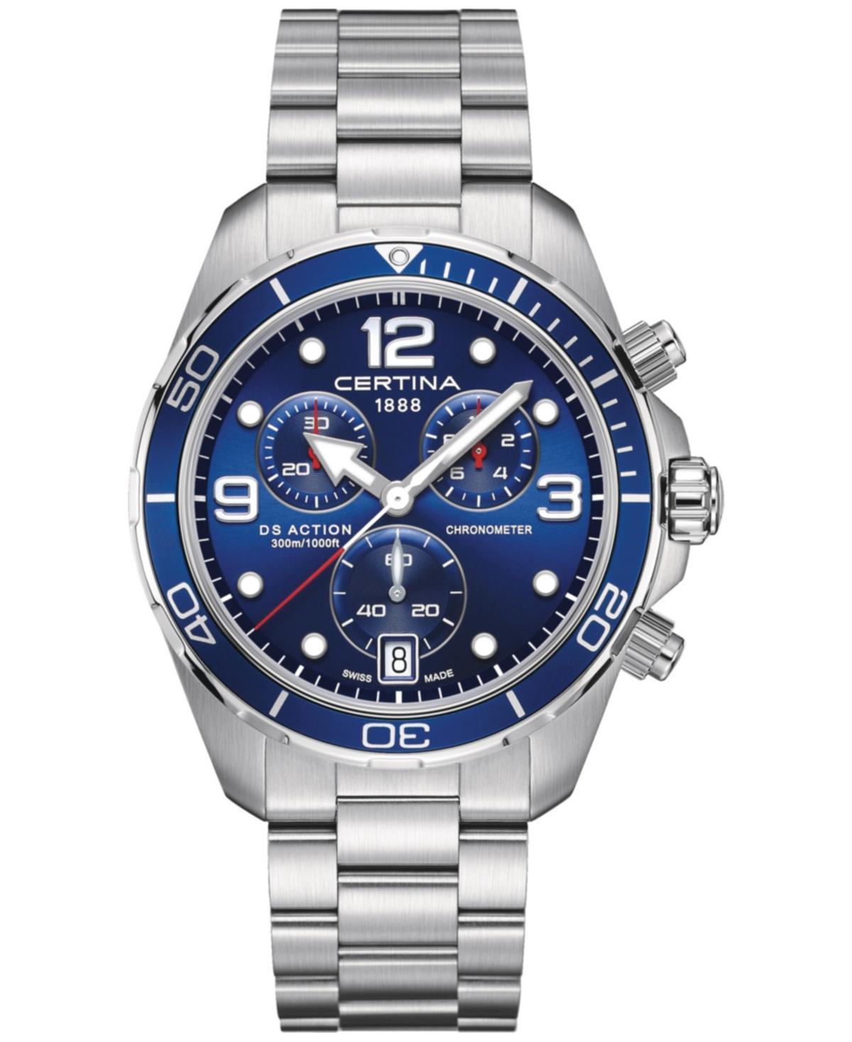 Certina Mens Swiss Chronograph Ds Action Stainless Steel Bracelet Watch 43mm Product Image