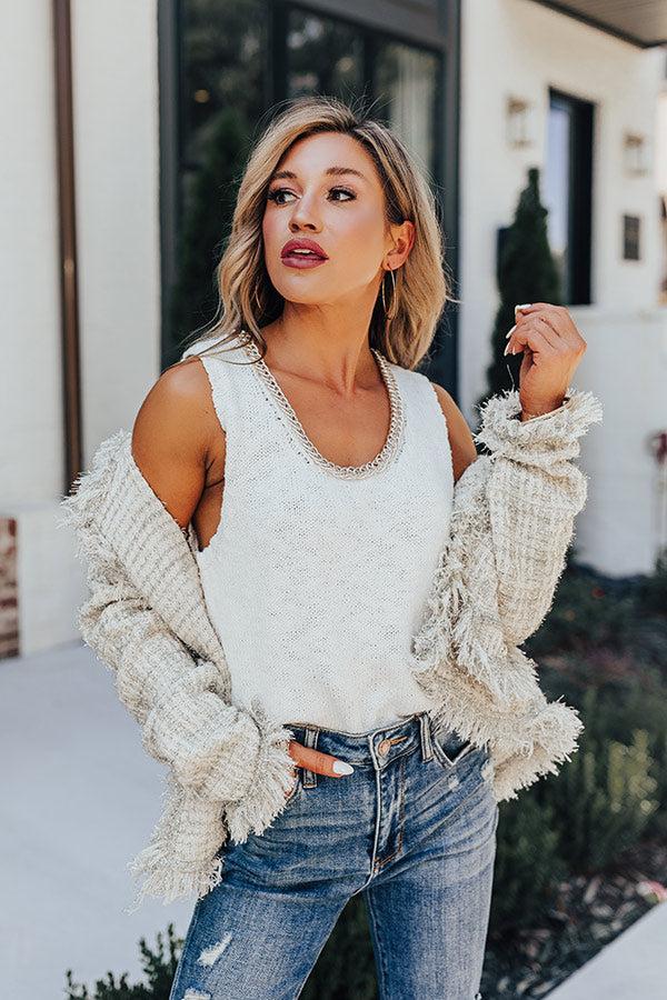 Truly Talented Knit Top In White Product Image