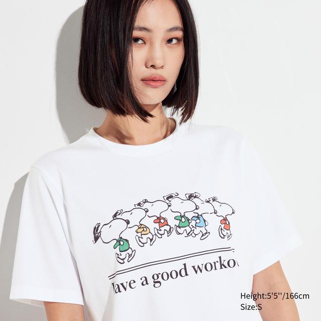 Womens Peanuts Sports Club Ut (Short-Sleeve Graphic T-Shirt) White XS UNIQLO US Product Image