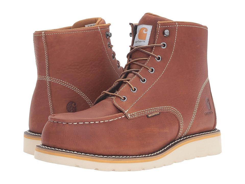 Carhartt 6 Steel Toe Waterproof Wedge Boot (Tan Oil Tanned Leather) Men's Work Boots Product Image