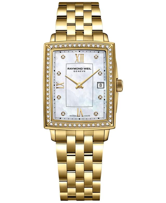 Raymond Weil Womens Swiss Toccata Diamond (1/5 ct. t.w.) Gold Pvd Stainless Steel Bracelet Watch 23x35mm - White Product Image