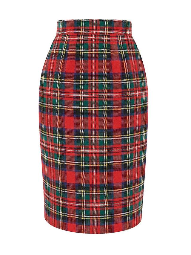 Womens Pencil Skirt In Tartan Product Image