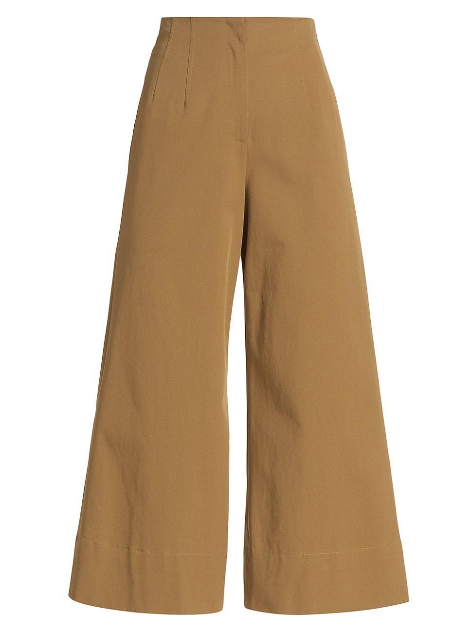 Womens High-Rise Wide-Leg Twill Pants product image