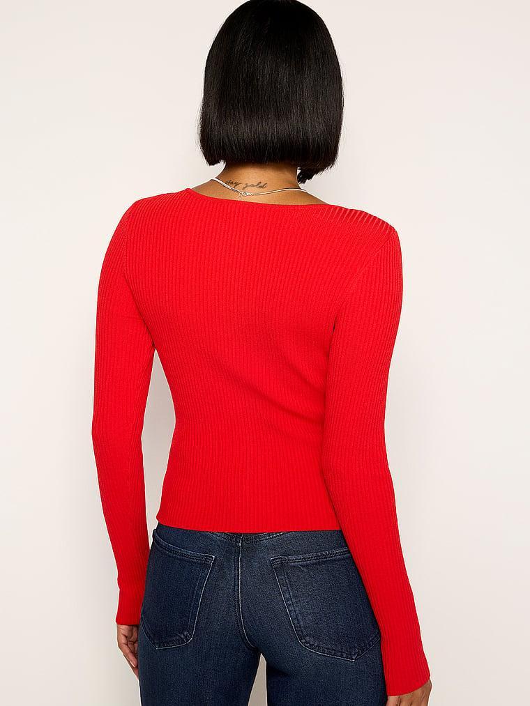 Virgo Rib Zip Front Sweater Product Image