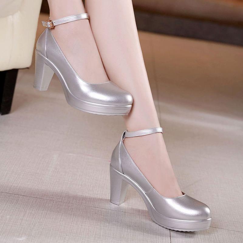 Platform Ankle Strap Pumps Product Image