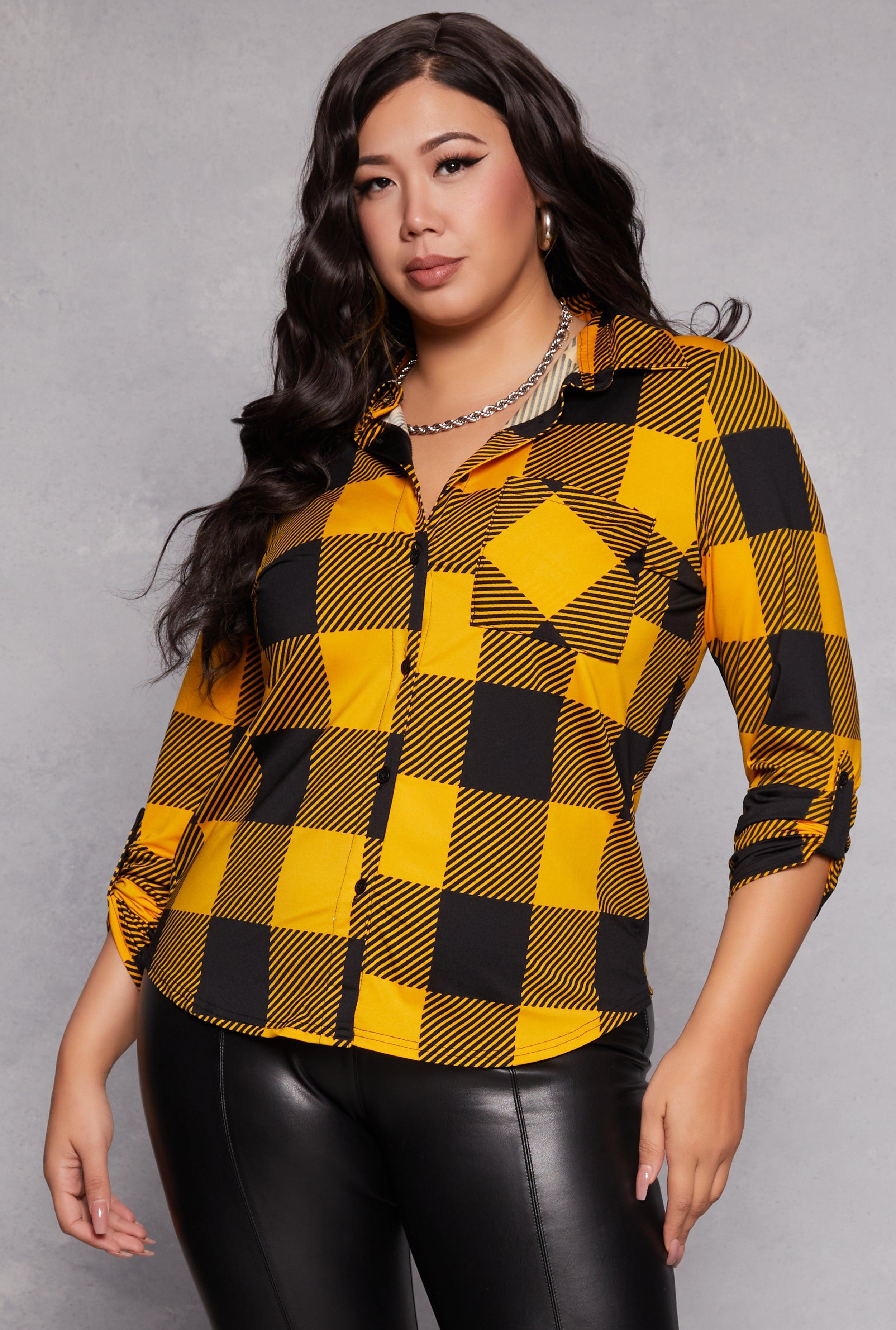 Womens Plus Size Buffalo Plaid Shirt Product Image