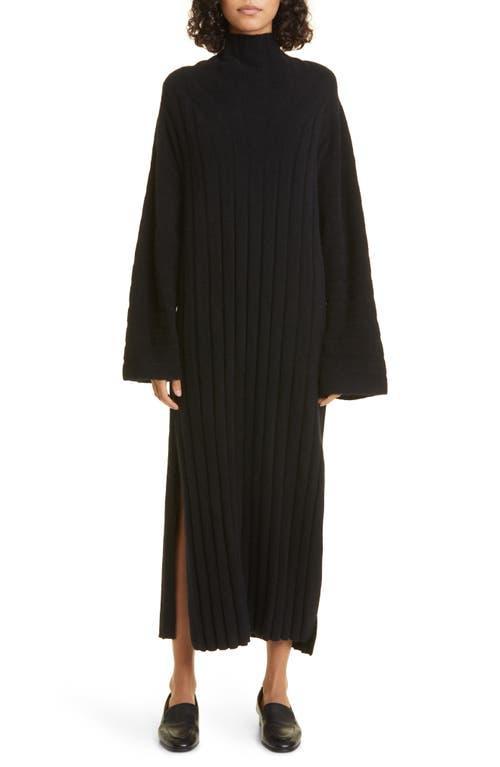 Loulou Studio Badu Long Sleeve Wool & Yak Hair Blend Rib Sweater Dress Product Image