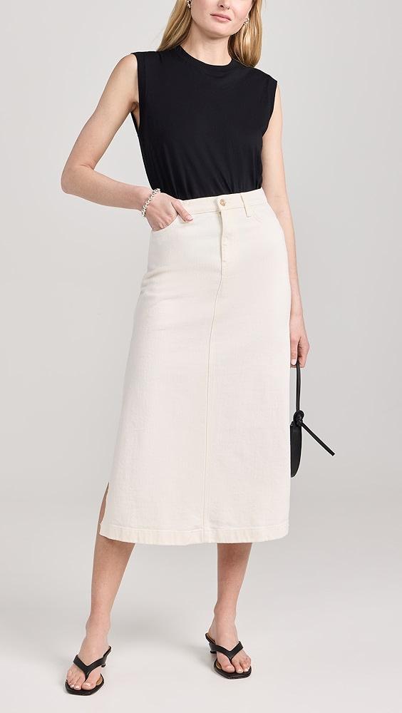 7 For All Mankind Midi Denim Skirt | Shopbop Product Image