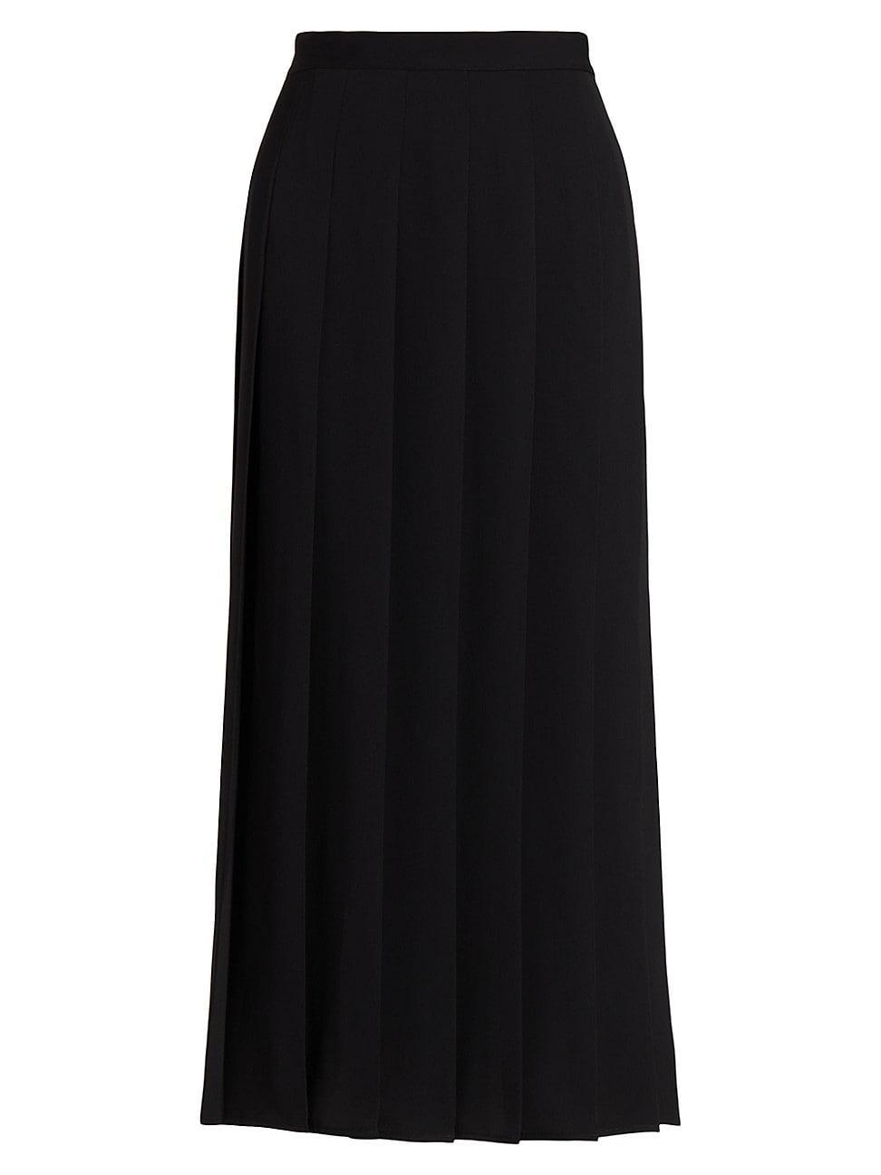 Ralph Lauren Pleated Satin A-Line Skirt Product Image