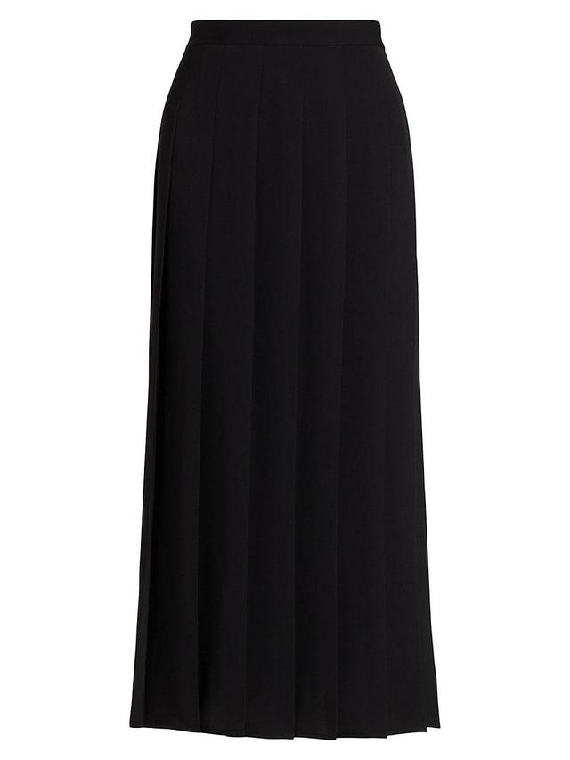 Ralph Lauren Pleated Satin A-Line Skirt Product Image