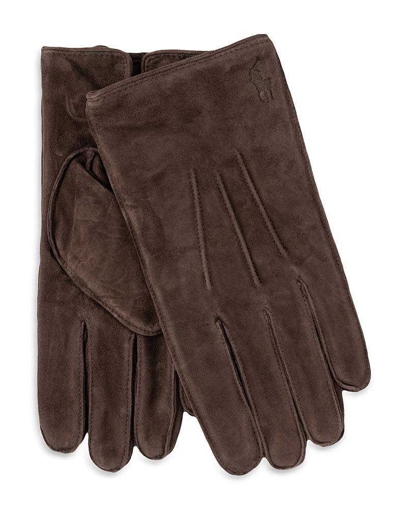 POLO RALPH LAUREN Everyday Suede Gloves In Dark Brown Product Image