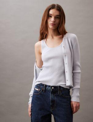 Smooth Cotton Rib Sweater Tank Top Product Image