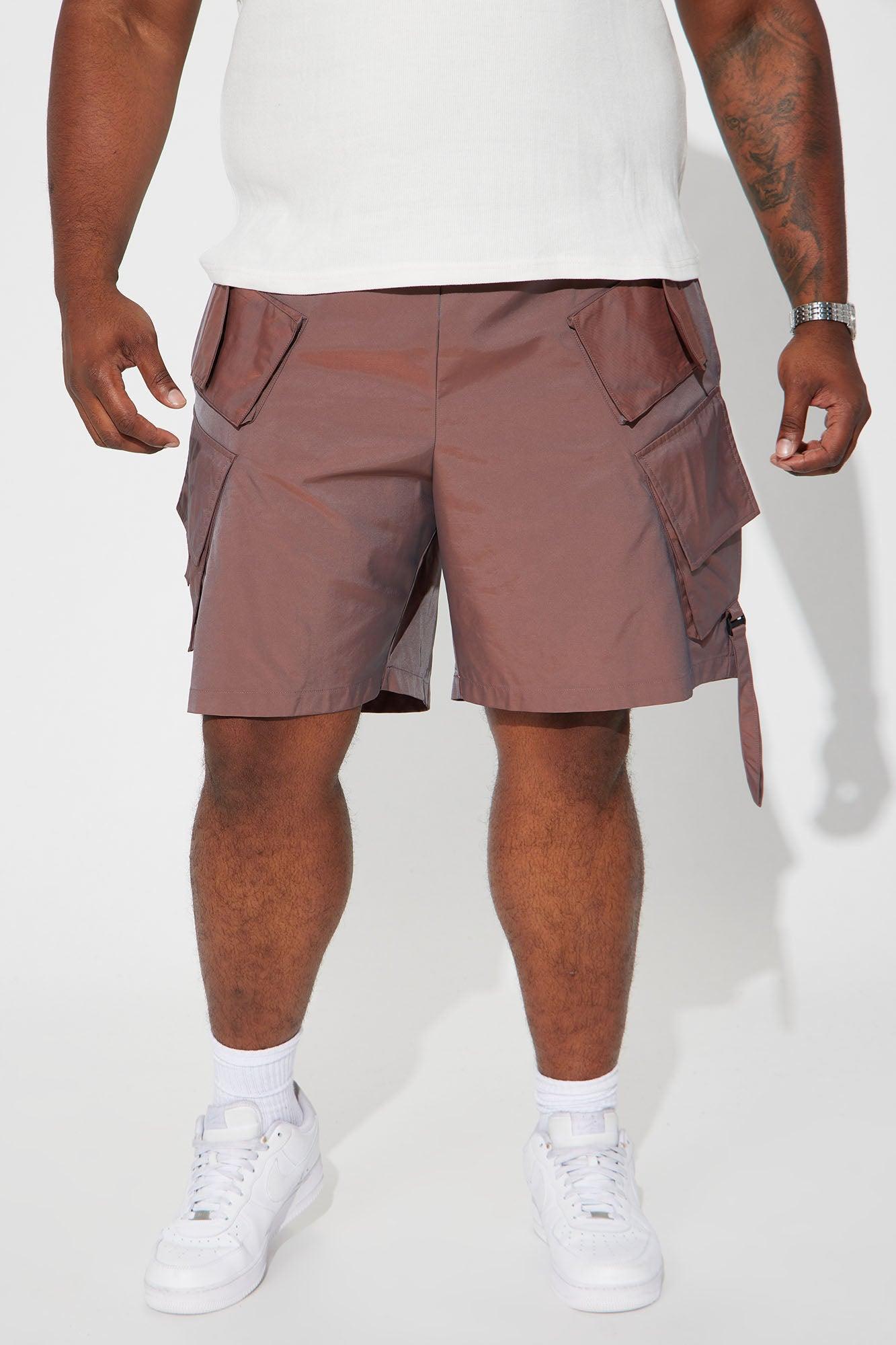 Stormy Iridescent Cargo Shorts - Mauve Product Image