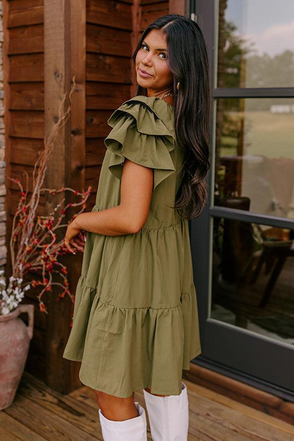 Sharp Witted Mini Dress in Sage Product Image