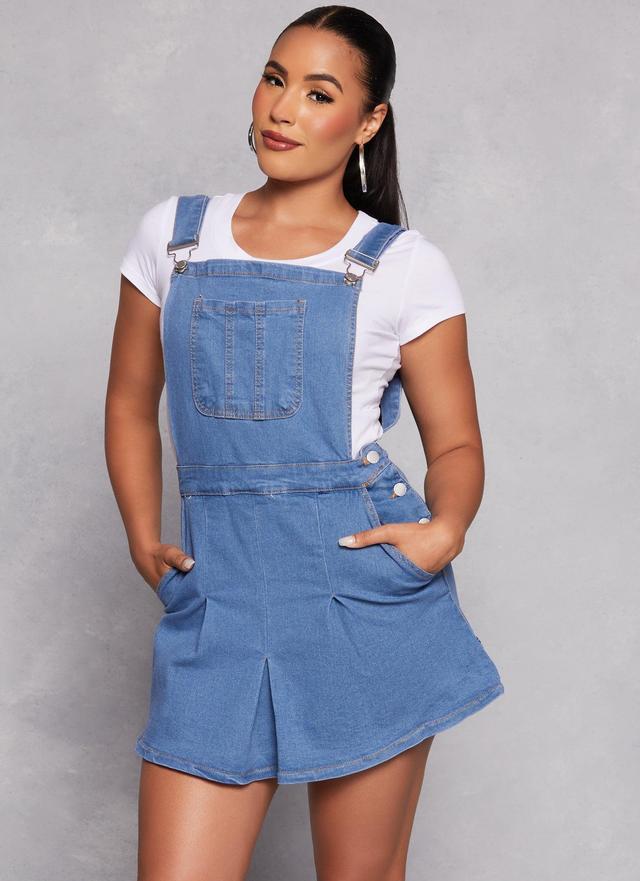 Womens Daisy Denim Overall Dress Product Image