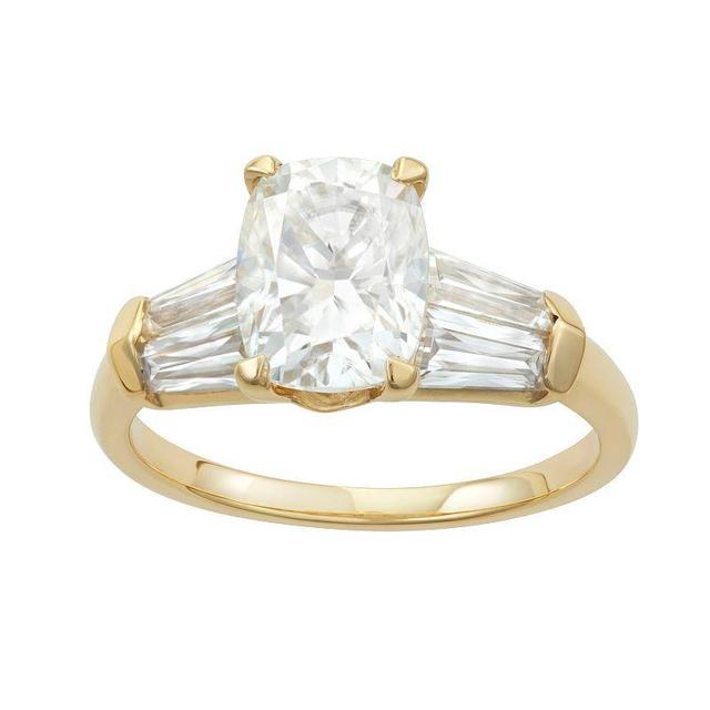 Charles & Colvard 14k Gold 3 1/2 Carat T.W. Lab-Created Elongated Cushion Engagement Ring, Womens Yellow Product Image