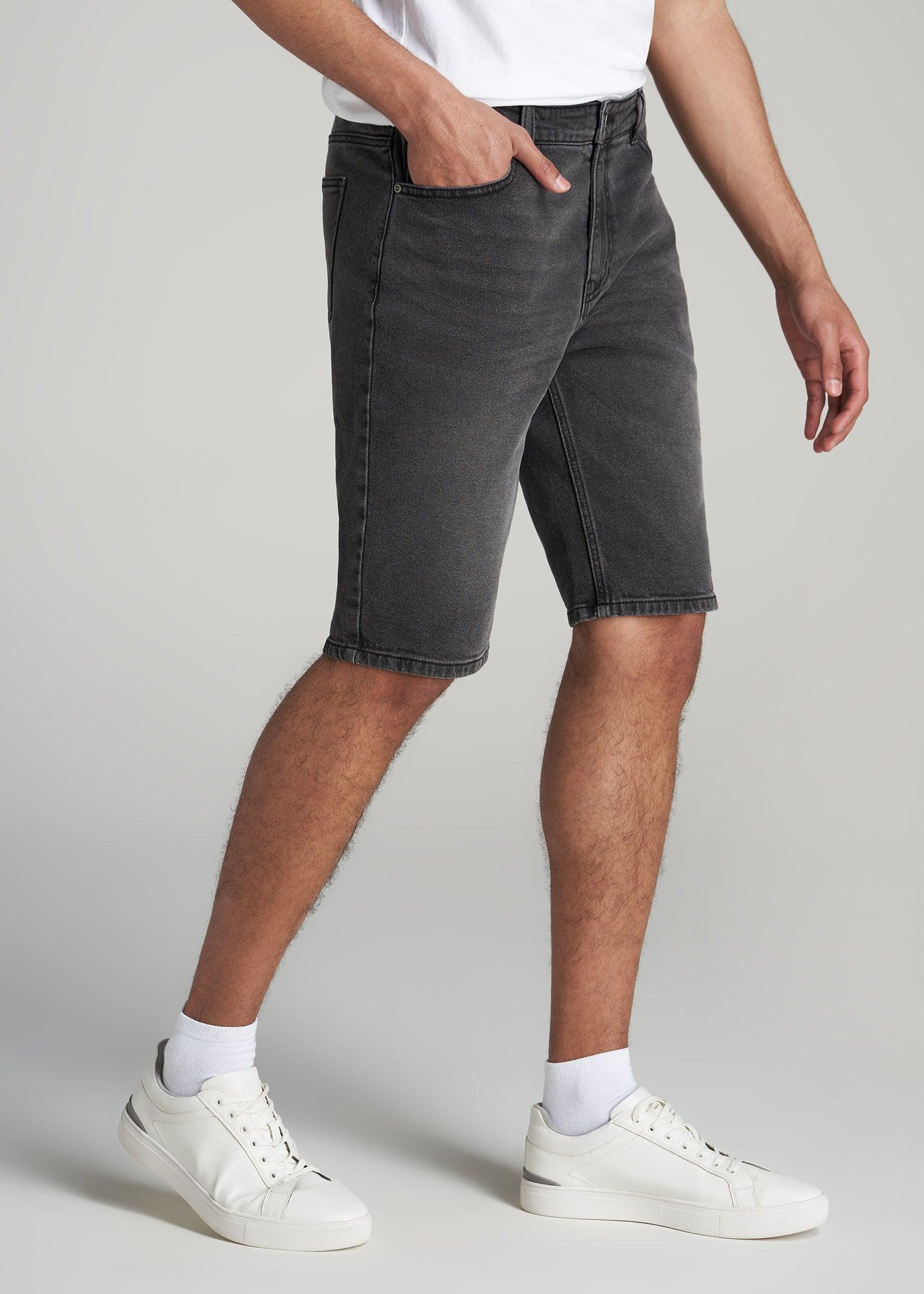 Denim Shorts for Tall Men in Vintage Faded Black Product Image