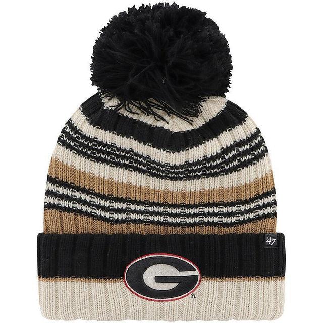 Womens 47 Khaki Georgia Bulldogs Barista Cuffed Knit Hat with Pom Product Image