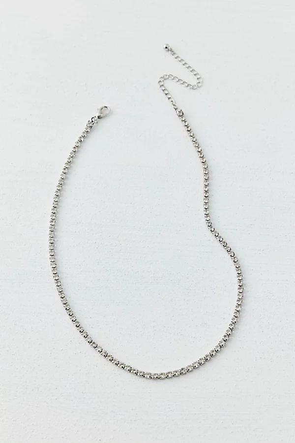 Essential Rhinestone Tennis Necklace Womens at Urban Outfitters Product Image