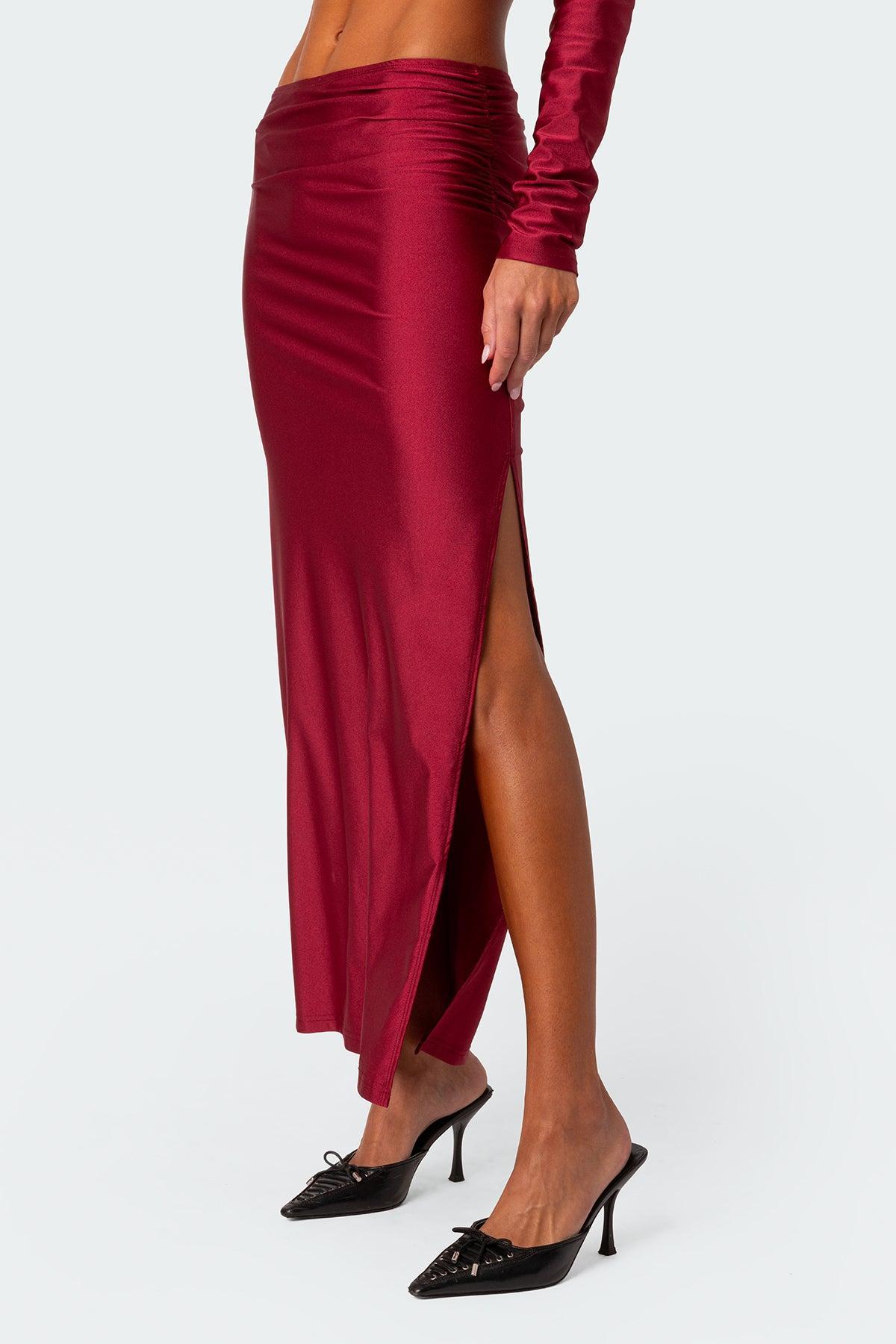 Reema Shiny Slit Maxi Skirt Product Image