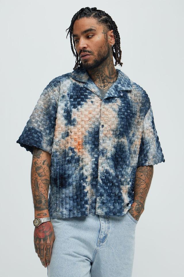 Crusin Textured Shirt - Blue/combo Product Image