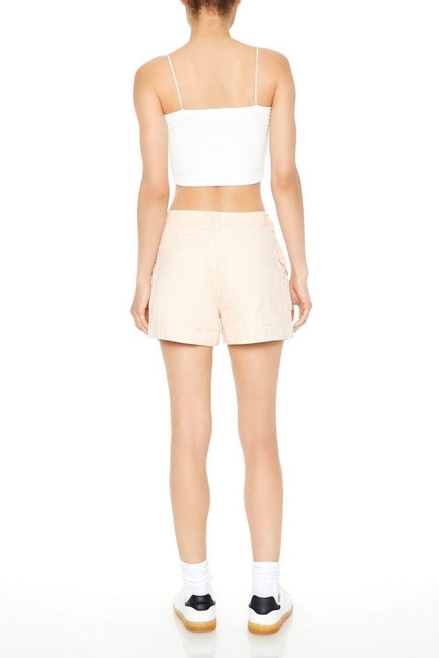 Twill High-Rise Cargo Shorts | Forever 21 Product Image