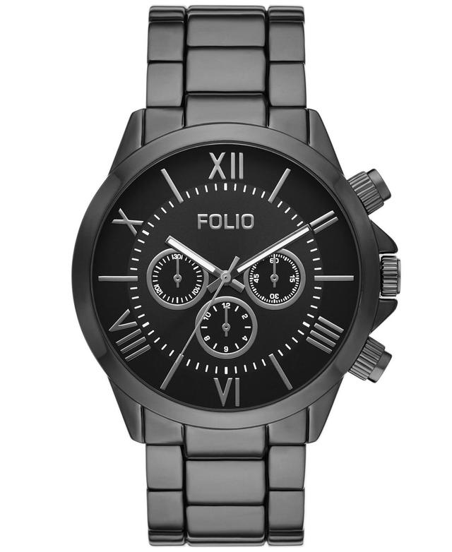 Folio Mens Three Hand Gunmetal Alloy Watch 46mm - Gunmetal Product Image