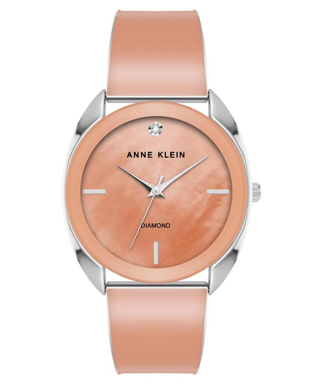 Anne Klein Womens Quartz Silver-Tone Alloy and Mauve Enamel Watch Product Image