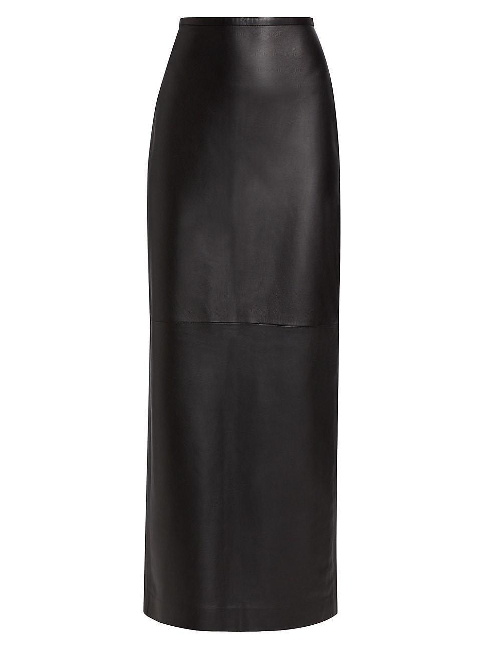 Womens Leather Pencil Maxi Skirt product image