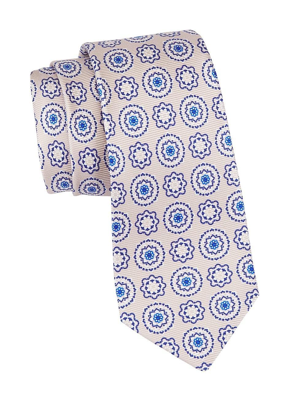 Mens Floral Print Silk Tie Product Image