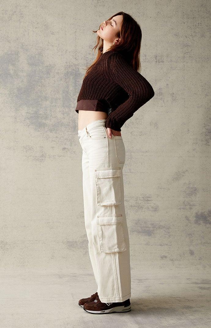 Womens Asymmetrical 90s Baggy Cargo Pants - Product Image