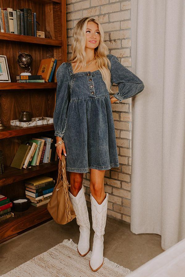 Derby Darling Denim Mini Dress Product Image