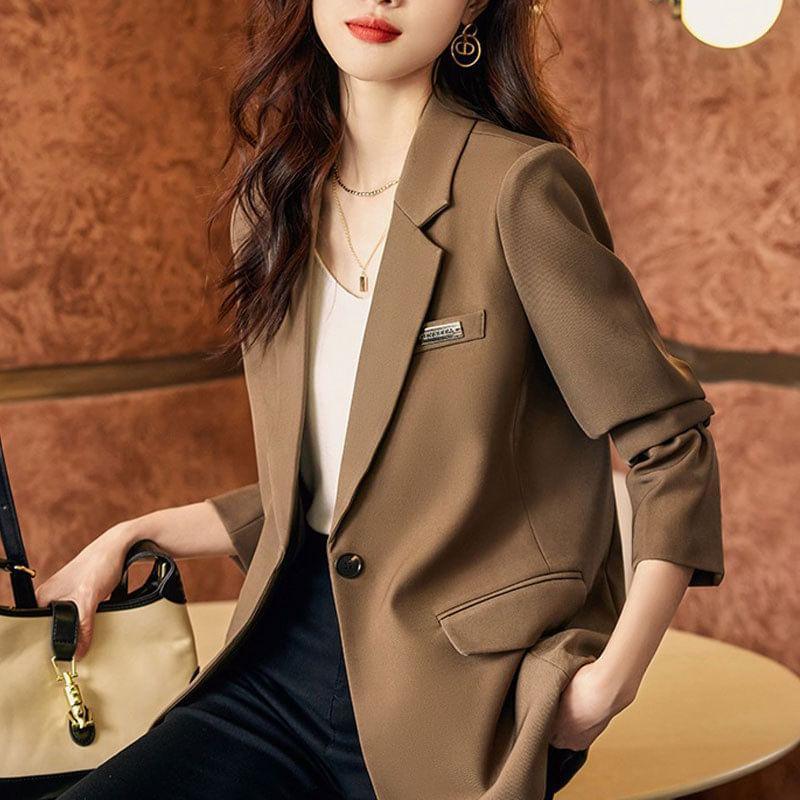 One Buttoned Plain Blazer Product Image