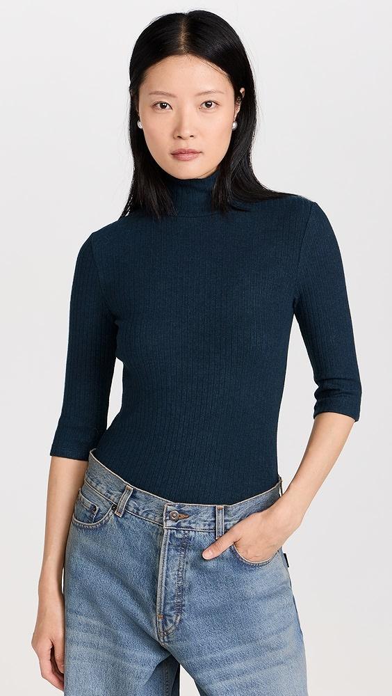 Vince Rib 3/4 Sleeve Turtleneck | Shopbop Product Image