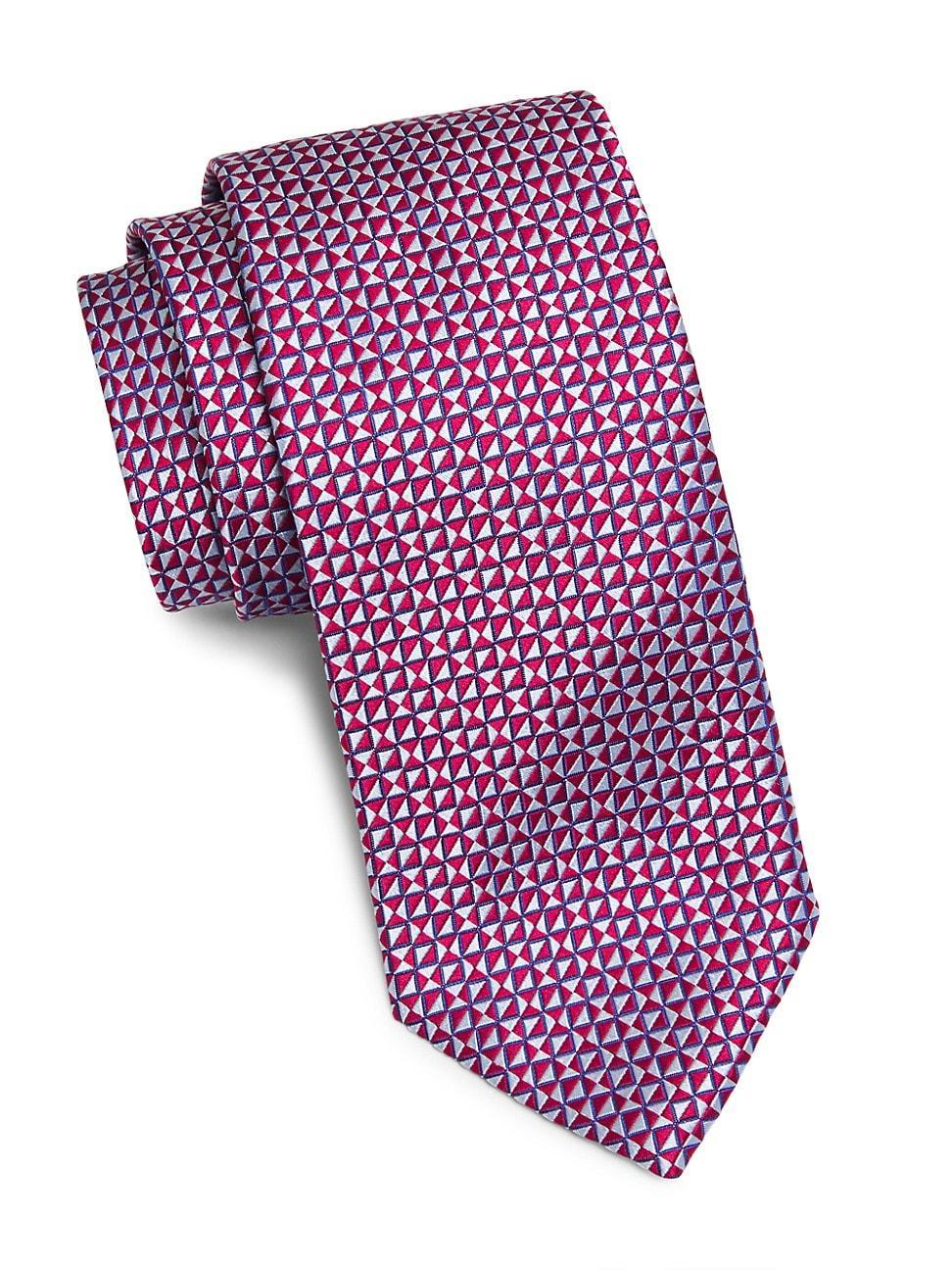 Mens Inverted Diamond Jacquard Silk Tie Product Image