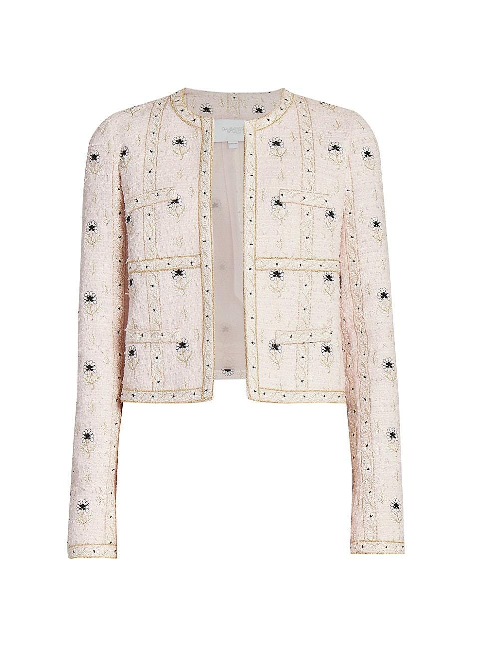 Womens Embroidered Cotton-Blend Jacket Product Image