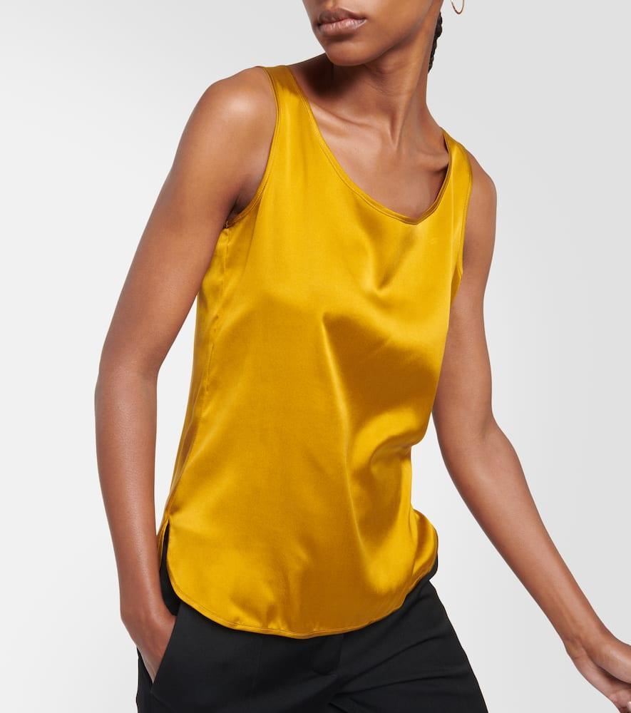 MAX MARA Leisure Pan Stretch-silk Tank Top In Yellow Product Image