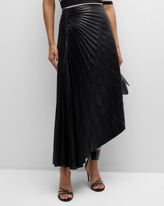 A. L.C. Tracy Asymmetric Pleat Faux Leather Skirt Product Image