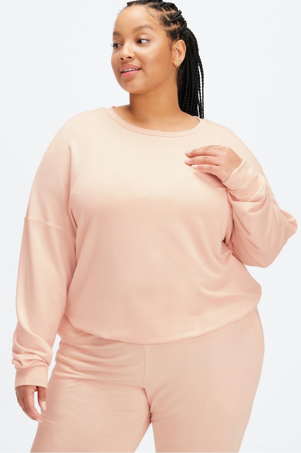 Fabletics Luxe Cinched Pullover Womens Sand plus Size 4X Product Image