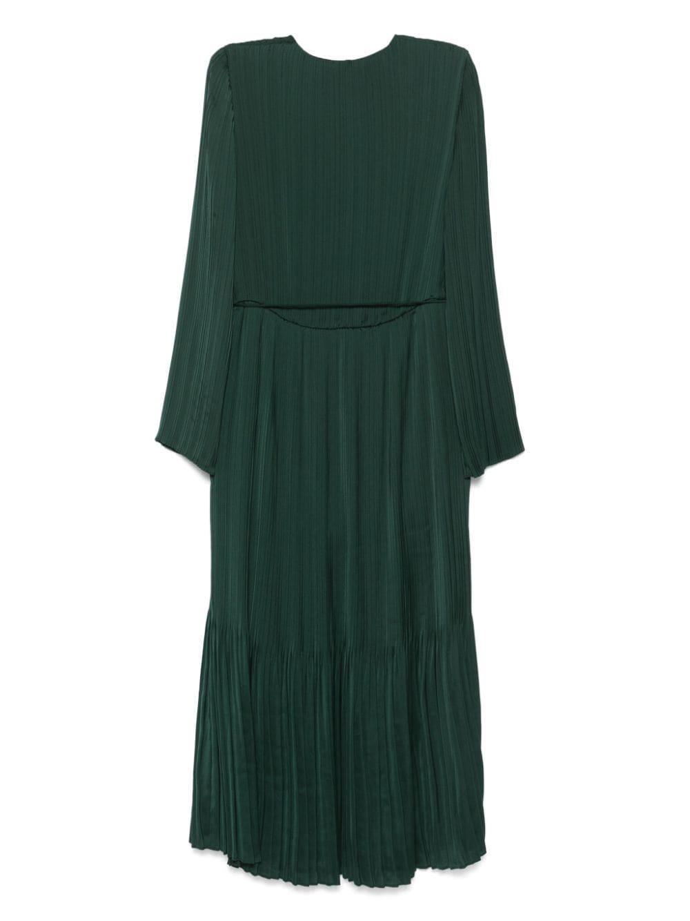 Pleated Midi Dress In Marine Pine Product Image