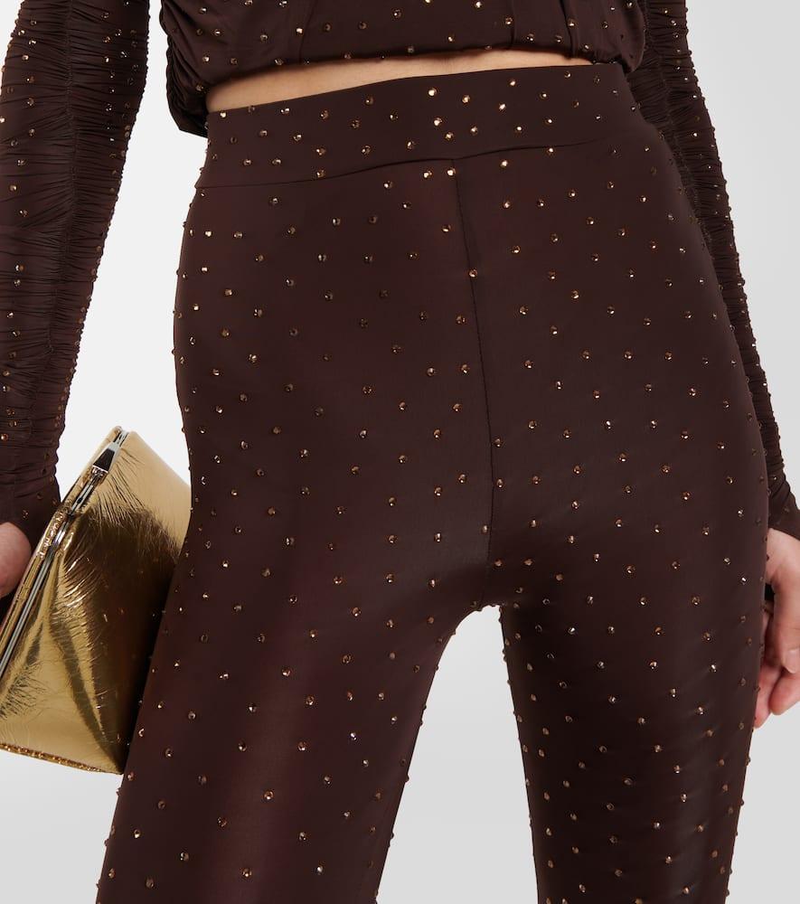 Rane Embellished Jersey Tights In Brown Product Image